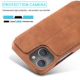 thumbnail image 7 of SaniMore for iPhone 14 Plus 6.7" Case [RFID Blocking], Camera Protection Card Slot Ultra-Thin PU Leather Magnetic Wallet Cover with Practical Bracket Shockproof Protective Shell, Brown, 7 of 7