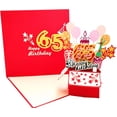 thumbnail image 1 of iGifts and Cards Happy 65th Red Birthday Party Box 3D Pop up Greeting Card – Sixty-Five, Awesome, 1 of 6
