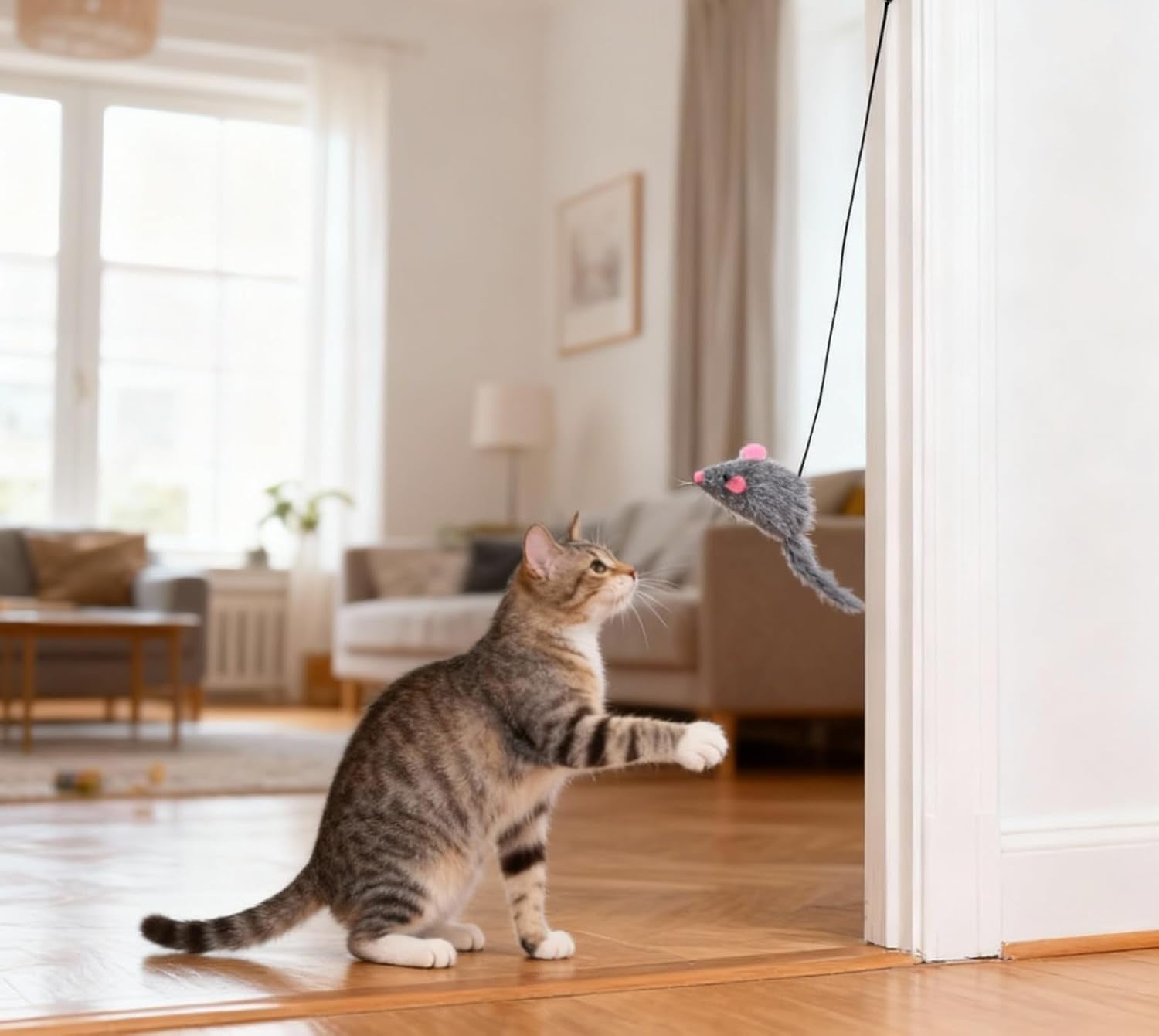 Ethical Pet Spot A-Door-Able Bouncing Kitty Mouse Interactive Toy