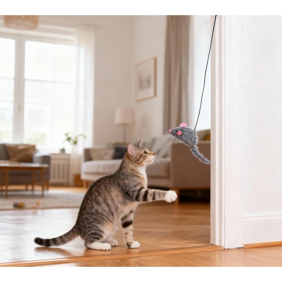 Interactive Cat Toys for Indoor Cats - Hanging Door Cat Toy with Bouncy Mouse Door-Mounted Fun Toy for Cats at Home 1PC