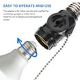 thumbnail image 6 of Lamp Bases with Pull Chain,2Pcs E26 Lamp Bases Adapter Bakelite Bulb Light Holder Two Outlet Screw Socket with Pull Chain (Black), 6 of 12
