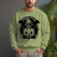 thumbnail image 5 of Men's 330g 100% Cotton Pumpkin Skull Pattern Dropped Shoulder Crew Neck Sweatshirt, 5 of 15