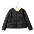 thumbnail image 3 of Lovzfmll Veste de Mode pour Femme, Col Rond Enveloppant Légère Courte Ample Style Noir, m, 3 of 5