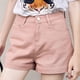 thumbnail image 2 of Primavera y novedad de verano Pantalones cortos de mezclilla de pierna ancha sueltos rectos en forma de A de cintura alta rosa pantalones cortos finos para estudiantes para mujer, 2 of 4