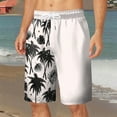 CHANGMOO Swim Trunks Men 5 Inch Print Board Elastic Waist Causal Mens
