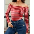 thumbnail image 4 of Off The Shoulder Tops for Women Red S, 4 of 9
