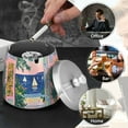 thumbnail image 4 of Yayeee Ashtray with Lid for Cigarette Smokeless Stainless Steel Home Ash Holder, Colorful Seaside, 4 of 7