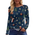 thumbnail image 5 of Mfakffe Christmas Womens Shirts Long Sleeve Crew Neck Tops Casual Christmas Graphic Shirt Lightweight Pullover Tee, 5 of 5