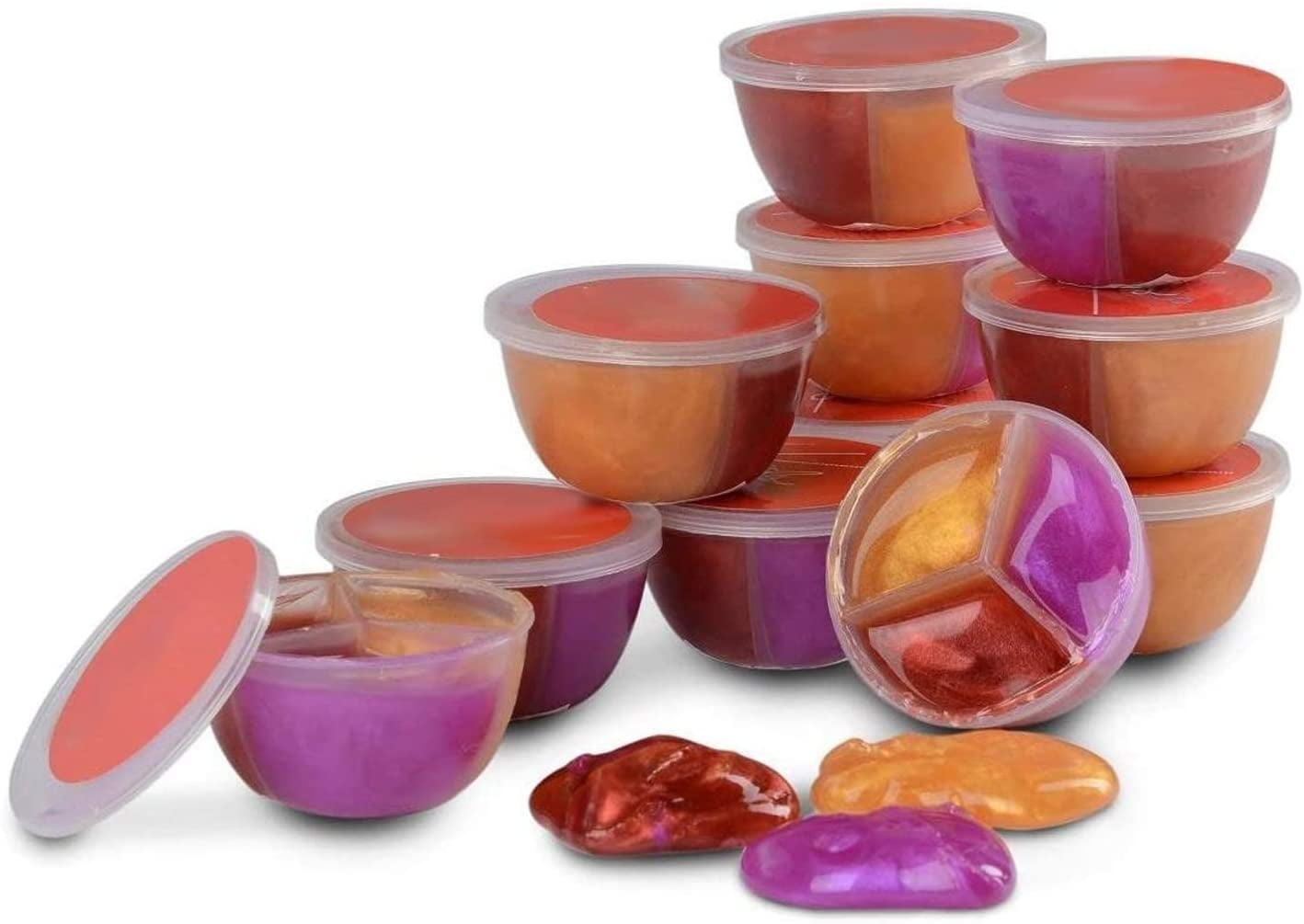 Kicko Rainbow Galactic Putty Slime Pack of 12 Colorful Galaxy Sludgy