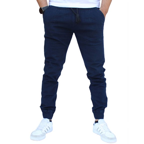 Jogger de gabardina John Silver  Corte skinny color azul marino