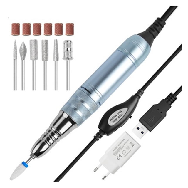 Machine de Manucure Électrique 25000 RPM Mini Portable Stylo de Perceuse à Ongles Rechargeable USB