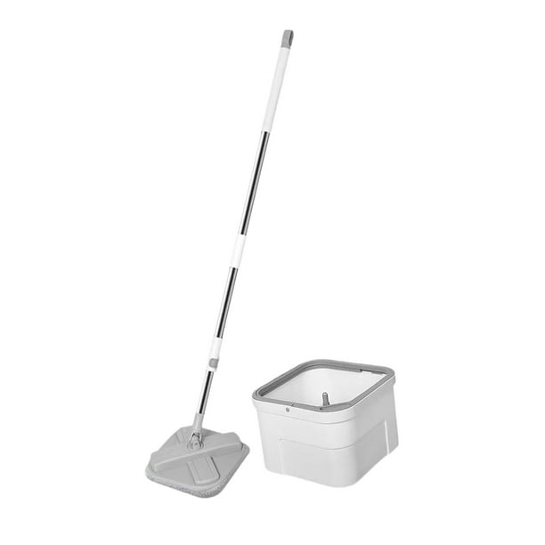 Juego de trapeador y cubo con mango largo, trapeador giratorio de 360 degree para azulejos de interior de oficina