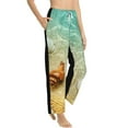 thumbnail image 3 of Cauagu Starfish And Seashell On The Beach Pajama Pants for Women Loose Fit Wide Leg Trouser Pants Casual Elastic Waist Drawstring Lounge Pants, 3 of 6