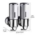 thumbnail image 3 of Tuvgenk Gray 2-Chamber Soap Dispenser, Wall Mounted Shampoo Bottle for Bathroom, No Drill Holder, Refillable for Shower Gel, 3 of 6