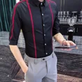 thumbnail image 3 of Camisas para hombre Camisa negra de negocios para hombre Empalmada Normal Asia Alta calidad Lujo Tops Moda de verano 2024 con mangas Venta genial I, 3 of 5
