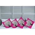 thumbnail image 2 of Ambesonne Music Throw Pillow Cover 4 Pack, Tree, 18", Hot Pink Black White, 2 of 5