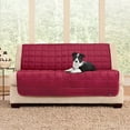 thumbnail image 2 of SureFit Deluxe Pet, Odor Control, Armless Loveseat Furniture Cover in Burgundy, 2 of 5