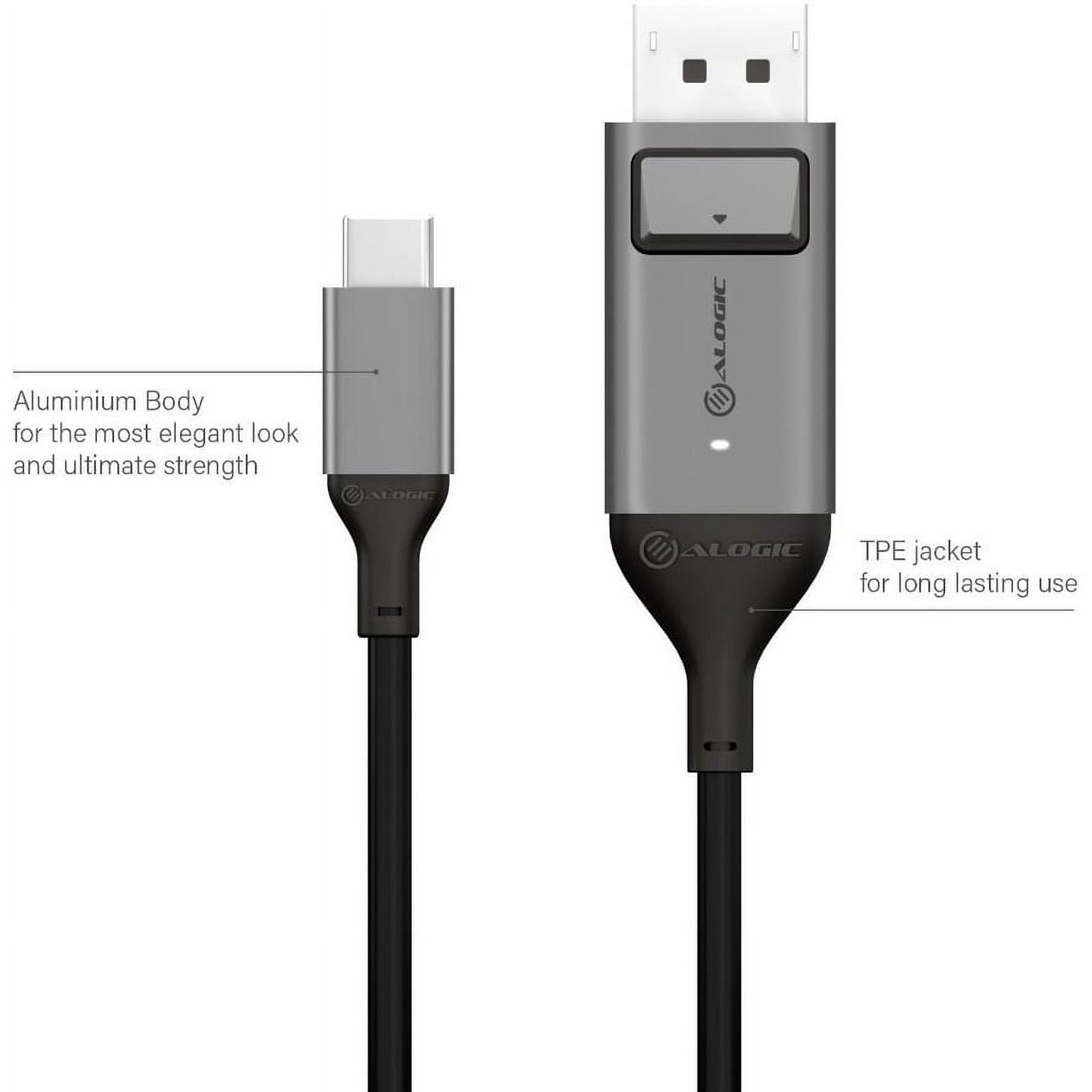 ALOGIC Ultra - DisplayPort cable - USB-C (M) to DisplayPort (M) - 6.6 ft - 4K support - space gray