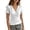White, variant on MEZZALL Women T-Shirts V-Neck Pleated Short Sleeve Tops For Casual Everyday Wear Leisure Solid Color Streetwear