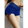 thumbnail image 1 of Women's Blue Side Drawstring Anti Cellulite High Waist Scrunch Butt Lift Shorts, 1 of 6