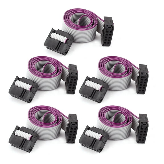 5pcs IDC 10Pin Hard Drive Extension Wire Flat Ribbon Cable 30cm for DIY