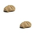 thumbnail image 1 of Qarigey Gorra de poliéster para hombre estilo británico Vintage Color sólido reemplazo Casual decorativo al aire libre fotografía boinas Albaricoque 2piezas, 1 of 6