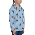 thumbnail image 3 of Picia Brown French Bulldog Pattern Youth Hoodie - Warm Pullover Sweatshirt with Kangaroo Pocket, Ideal for Boys and Girls-Medium, 3 of 6