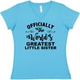 thumbnail image 3 of Inktastic Officially the World's Greatest Little Sister Women's V-Neck T-Shirt, 3 of 5