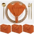 thumbnail image 1 of Orange Cotton Linen Napkins - 36 Pack, 16 x 16 Inch, Handmade With Fringe, 1 of 7