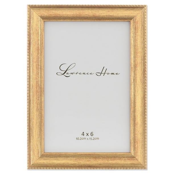 Marco de fotos Lawrence Frames Classic Bead 4x6, dorado Lawrence Frames Marco De Fotos