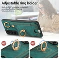 thumbnail image 2 of Allytech Wallet Case for Samsung Galaxy S22, Support Car Mount, Luxury PU Leather Shockproof Anti-Fall 360° Finger Ring Stand Rotatable Kickstand Case with Magnetic Snap & Card Slots - Green, 2 of 8