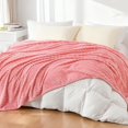 thumbnail image 6 of Lorviah Ultra Soft Flannel Twin Blanket, OEKO-TEX Certified, 60"x80", Machine Washable, Striped for Couch Sofa Bed, Pink, 6 of 6