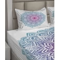 thumbnail image 4 of Ambesonne Mandala Fitted & Top Sheet Set with Shams, Floral Form, White Pink and Blue, 4 of 5