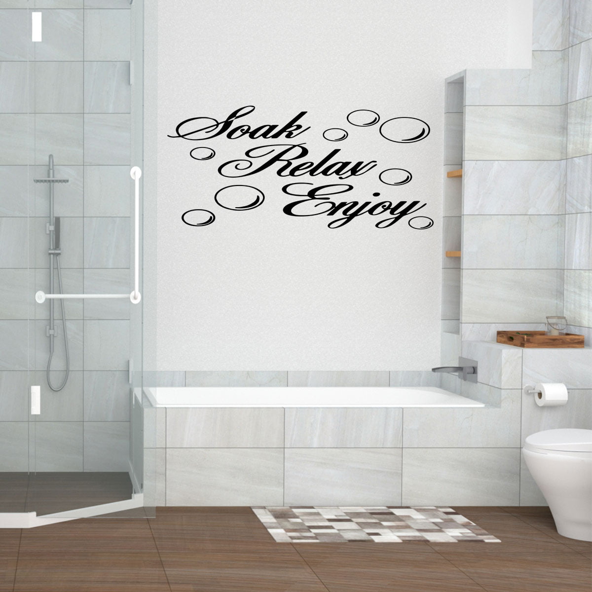 Relax Chillout Unwind Motto Quote Bathroom Shower Decal Wall Art Sticker Picture 
