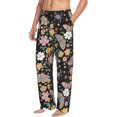 thumbnail image 3 of Mens Pajama Pants - Soft Sleep & Lounge Pants for Men, Floral Insects Cuteness Casual PJ Bottoms Pants with Pockets, 3 of 5