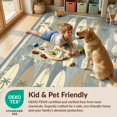 thumbnail image 4 of Design&I 9'x12' Washable Area Rug Surf Surfboard Distressed Plank Border Print Stripe Nautical for Master Suite, Under Bed, Sleek Flatweave Pet Friendly, 4 of 7