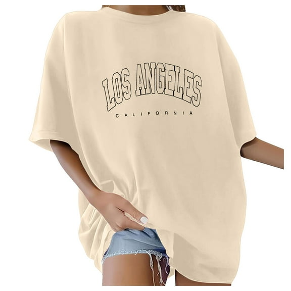 Shwomsmer Womens T Shirts Women's Oversized T Shirts V Neck Striped Tees Summer Half Sleeve Casual Comfy Cozy Tunic Tops Plus Size Womens Solid Tees