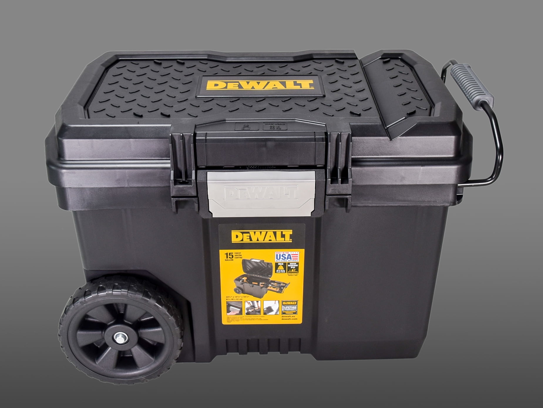 Mobile Tool Contractor Storage Rolling Bin Chest Box Handle DEWALT DWST33090 