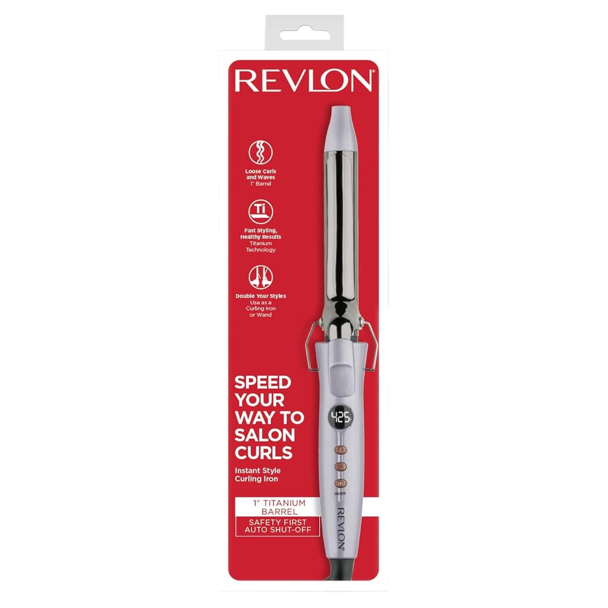 【美品】REVLON カールヘアアイロン Revlon Curler: Salon Long Lasting Curls Titanium Curling Iron, 1