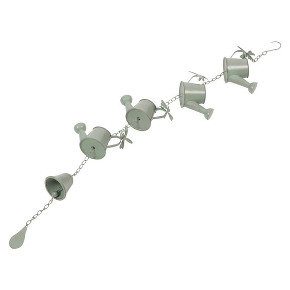 OUNONA  Rain Chain Patio Wind Chimes Water Jugs Decoration Kettle Green