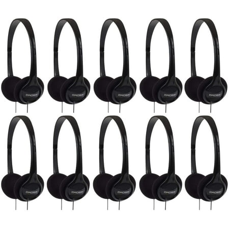 10 PACK Koss KPH7 Lightweight Portable Headphone Black