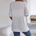 thumbnail image 6 of Women's Boho Crochet Knit Cardigan with Short Sleeves and Open Front Design Featuring Lightweight Textured Fabric White M, 6 of 6