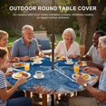 thumbnail image 3 of Round Outdoor Tablecloth with Umbrella Hole and Zipper, Navy Blue Coastal Tablecloth with Elastic Waterproof, Starfish Coral Nautical Summer Beach Ocean Patio Table Covers for 31" - 35" Pool Tables, 3 of 9