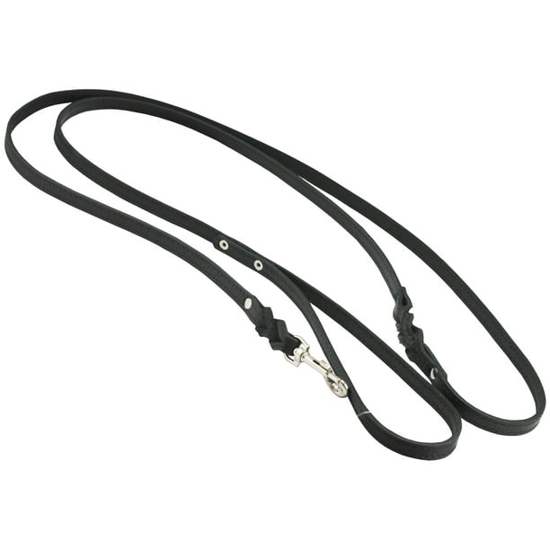 6' Genuine Leather Braided Dog Leash Black 3/8" Wide for Small Breeds