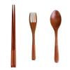 thumbnail image 1 of PEONAVET Tableware Tableware Japanese Vintage Wooden Chopsticks Spoon Fork Tableware 3pcs Set New Gift, 1 of 8