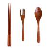 PEONAVET Tableware Tableware Japanese Vintage Wooden Chopsticks Spoon Fork Tableware 3pcs Set New Gift