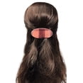 thumbnail image 6 of Parcelona French Oval Wide Salmon Brown Checks Automatic Hair Clip Barrette, 6 of 6