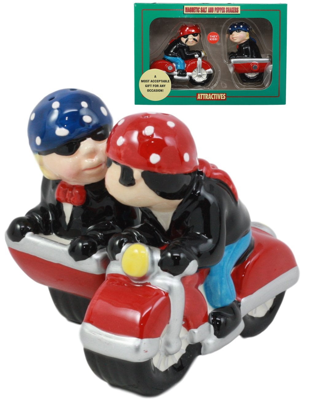 NOVELTY BLACK AND RED RETRO ROBOT SALT N PEPPER POTS SHAKERS NEW & GIFT BOXED