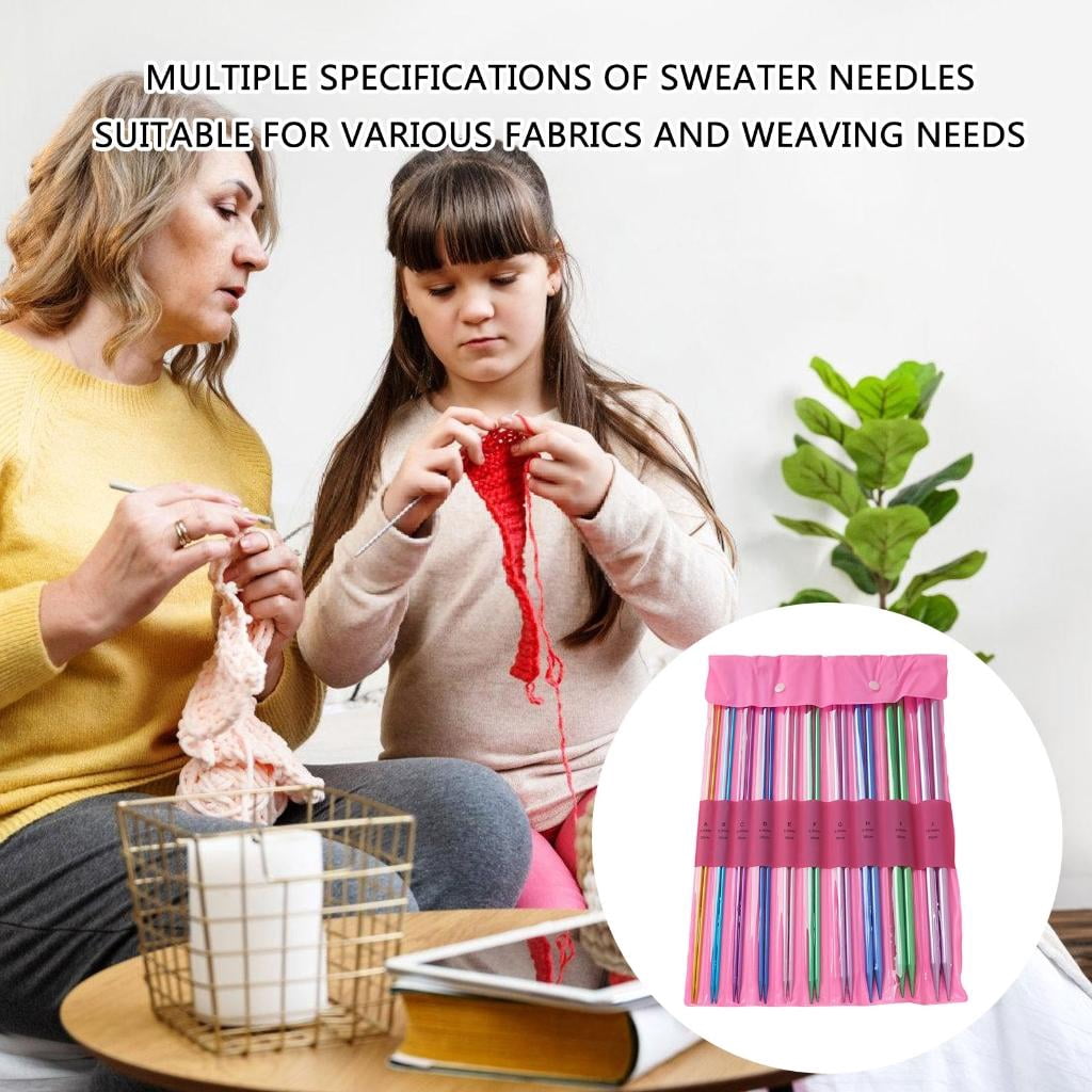 10Pairs Aluminum Single Pointed Knitting Needle for Beginner Weaving Sweater Hat Bag Sock, 3.0mm-10mm Knitting Needle