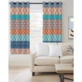 thumbnail image 2 of Teal Orange Striped Blackout Curtains 84 Inches Long for Bedroom, Boho Modern Geometric Abstract Art Thermal Insulated Room Darkening Black Out Window Curtain Panels Grommet Drapes for Living Room, 2 of 8